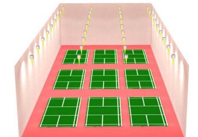 badminton court light layout