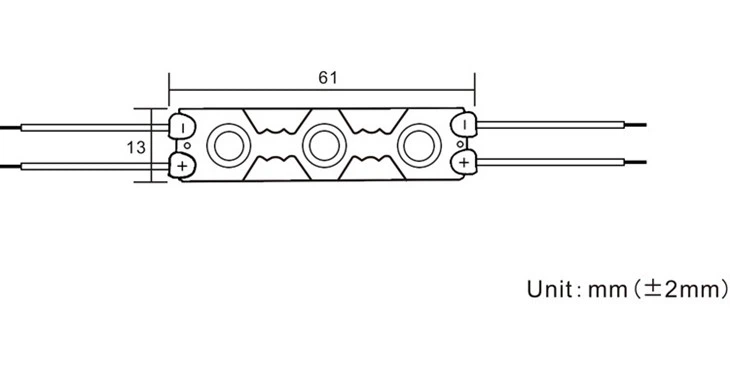 3smd injection LED module for advertising lighting size