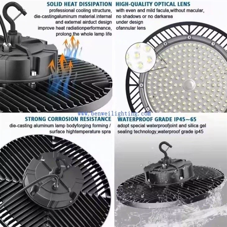 100W UFO LED High Bay Light, IP65 Waterproof & IK08 High Bay LED Shop Light factory