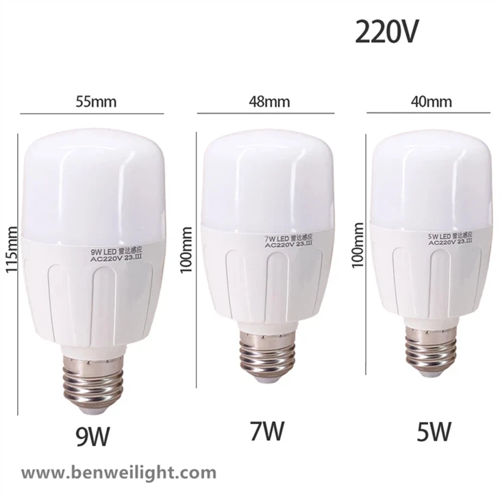Radar motion sensor bulb, adjustable detection range, 12W (equivalent to 100W) suppliers