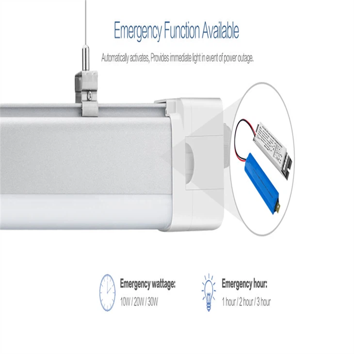 140LM/W Microwave Sensor LED Triproof Lights 40W/60W IP65