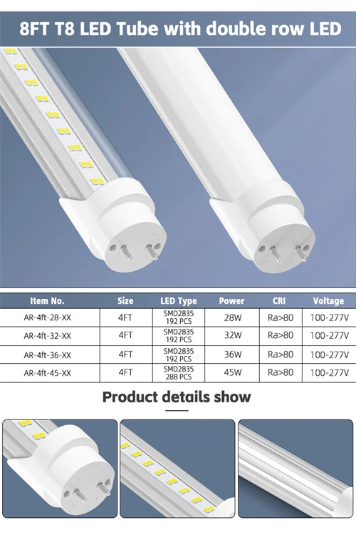 4FT T8 LED Tube - G13 Base (Type B, Dual-End Powered) factory