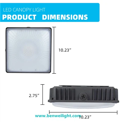 70W dirije limyè Canopy ki enpèmeyab: Estasyon gaz & Deyò High Bay lanp