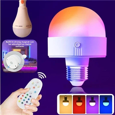 Anpoul ki ap dirije RVB entelijan - Modèn Rechargeable & Dimmable (E26/E27 Baz)