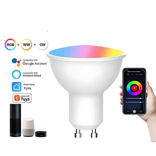 Smart Sensor RGB CW anpoul ki ap dirije: 5-9W, GU10/MR16, Vwa/WiFi/Bluetooth Dimming