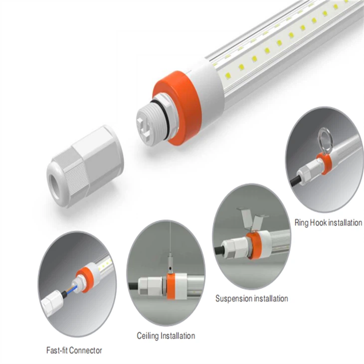 Waterproof LED Tri-Proof Lights For Poultry & Livestock IP67 IK10